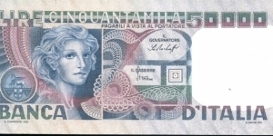 (Reproduction) / 50.000Lire / pk (107a) / (20 Giugno 1977)  Banknote