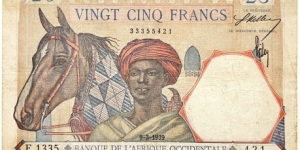 25 Francs (Occidental Africa 1939) Banknote