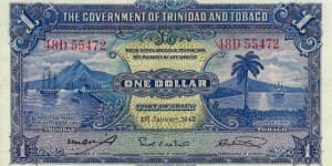 TRINIDAD AND TOBAGO 1 Dollar 1943 Banknote