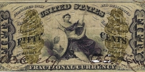 UNITED STATES 50 Cents 1863 Banknote