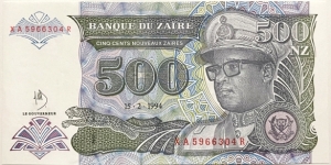 500 Nouveaux Zaires (Republic of Zaire)  Banknote
