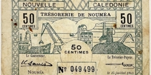 50 Centimes (New Caledonia - Emergency Issue World War II) Banknote