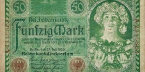 GERMANY 50 Mark 1920 Banknote