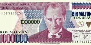 TURKEY 1,000,000 Lira 1995 Banknote