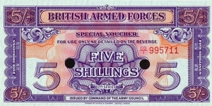 British Armed Forces N.D. 5 Shillings.

Series II. Banknote