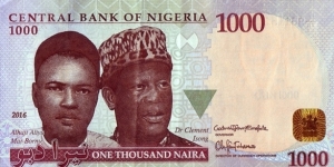 Nigeria 2016 1,000 Naira. Banknote