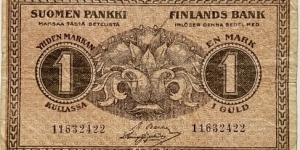 1 Markka Kullassa / Gold Mark (Basilier & Hisinger-Jagerskiold) Banknote