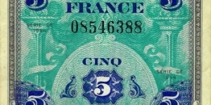 FRANCE 5 Francs 1944 Banknote