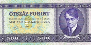 HUNGARY 500 Forint 1990 Banknote