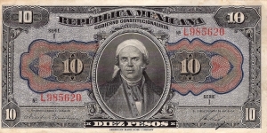 MEXICO 10 Pesos 1915 Banknote