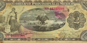 MEXICO 2 Pesos 1915 Banknote