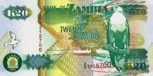 ZAMBIA 20 Kwacha 1992 Banknote