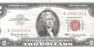 United States Note; 2 dollars; Series 1963 (Granahan/Dillon) Banknote