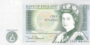 1 pound; ND (c. 1984).  Last 1 pound note before 1 pound coins. Banknote