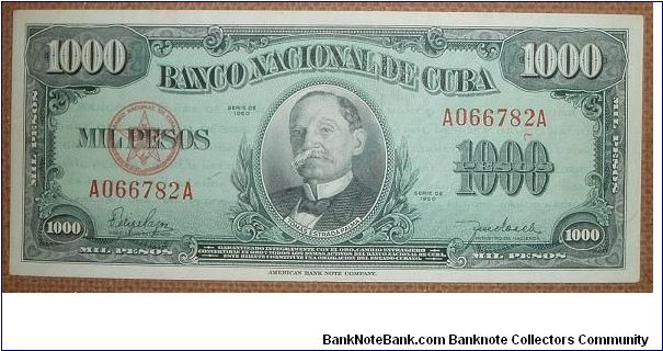 1000 Pesos, high denomination. Banknote