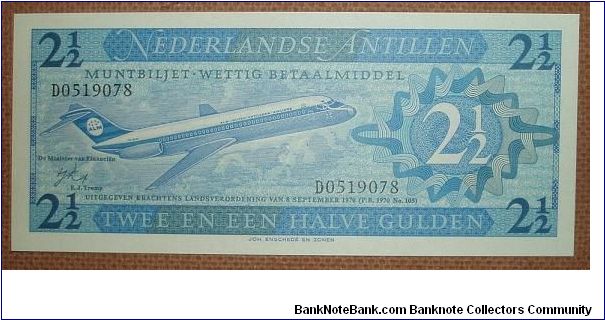 2 1/2 Gulden, airplane. Banknote