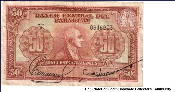 50 Guaranies series A Banknote