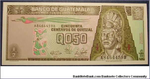 Guatemala 50 Centavos 1989 Banknote