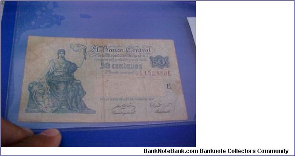 50 centavos moneda nacional Serial E 51.152.889
Signs Bosio-Gómez Morales Banknote