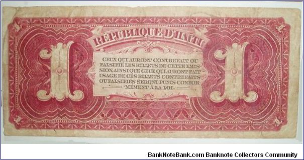 Banknote from Haiti year 1892