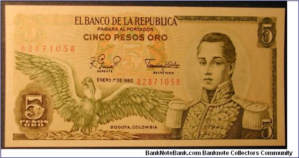 Columbia 1980 5 Pesos

NOT FOR SALE Banknote