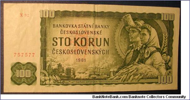 Czechoslovakia 100 Korun 1961 Banknote
