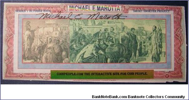 Personal Note Design 2004.  Gift Banknote
