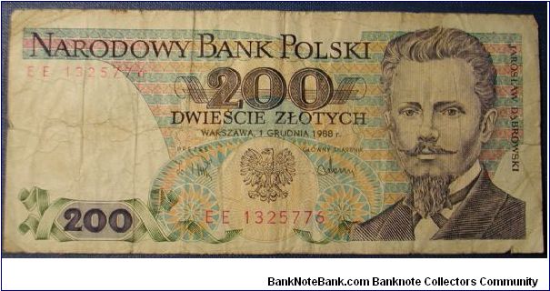 Poland 200 Zloty 1988


I brought this one home from Poland. Banknote