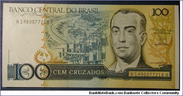Brazil 100 Cruzados Series 1986-1988 Banknote