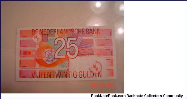 Netherlands P-100 25 Gulden 1989 Banknote