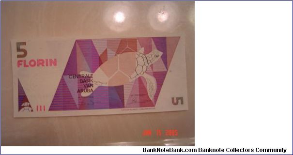 Aruba P-6 5 Florin 1993 Banknote
