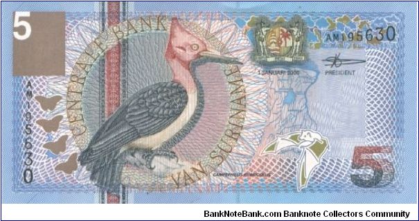 P-146, 5 Gulden, 2000 Banknote