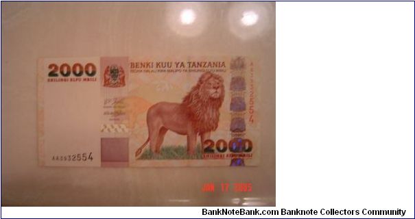 Tanzania P-37 2000 Shilingi 2003 Banknote