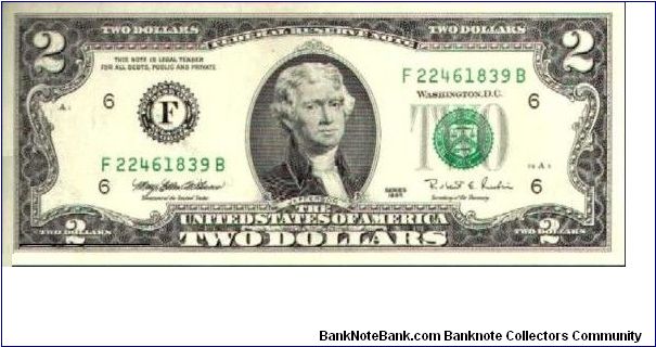 TWO DOLLARS Banknote