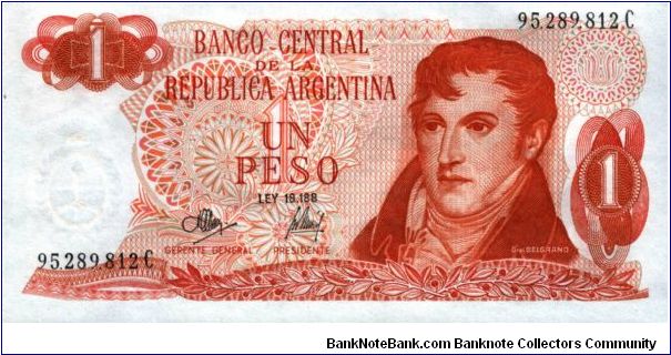 Argentina - 1 Peso - 1973 - P-287 Banknote