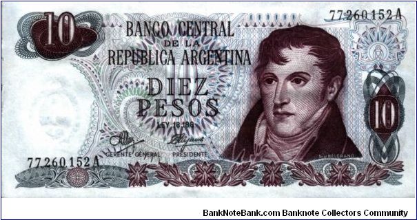 Argentina - 10 Pesos -1970-73 - P-289 Banknote