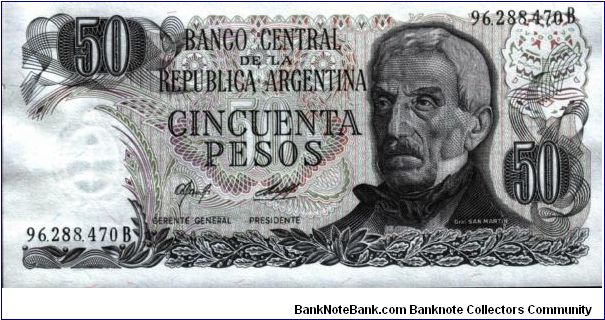 Argentina - 50 Pesos - 1978 - P301b Banknote