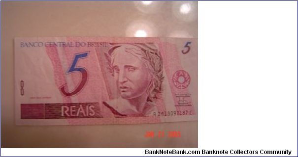 Brazil P-244 5 Reais 1994 Banknote