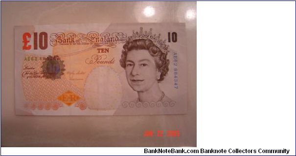 England P-389 10 Pounds 1999 Banknote
