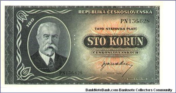 Czechoslovakia, 100 Korun, (1945), P-63s Banknote