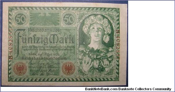 Germany 50 Marks 1920

NOT FOR SALE Banknote