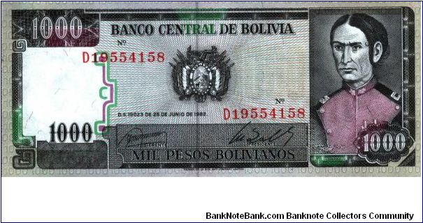 Bolivia - 1.000 Pesos Bolivianos - 1964 - P-167 Banknote
