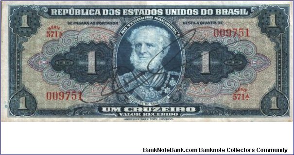 Brazil - 1 Cruzeiro -1957- P-150c Banknote