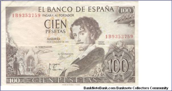100 Pesetas Spain 1965 Banknote
