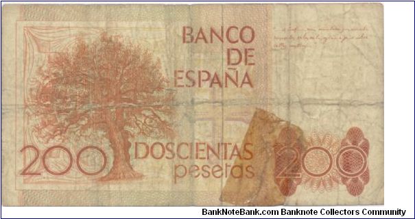 Banknote from Spain year 1980