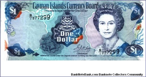 Cayman Islands * 1 Dollar * 1996 * P-16 Banknote