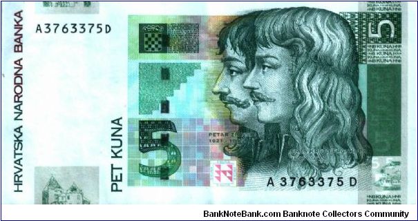 Croatia * 5 Kuna * 2001 * P-28a Banknote