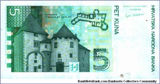 Banknote from Croatia year 2001