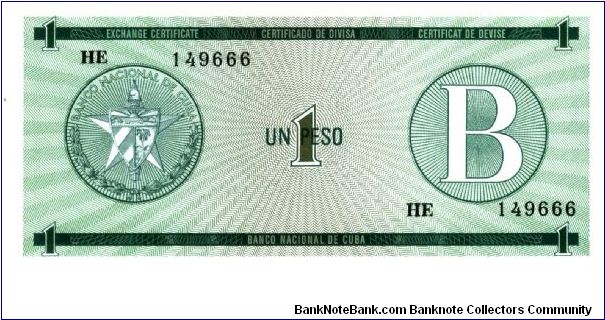 Cuba * 1 Peso * 1985 * Fx-6 (Foreign Exchange Certificate) Banknote