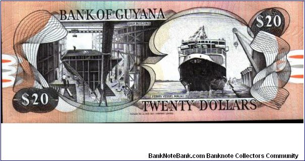 Banknote from Guyana year 1988
